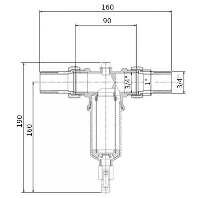 BWT Protector mini H/R 3/4" réz szűrőmini vízszűrő melegvízre