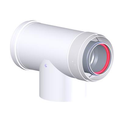 Tricox Alu/Alu ellenőrző T-idom mérőponttal, 80/125mm