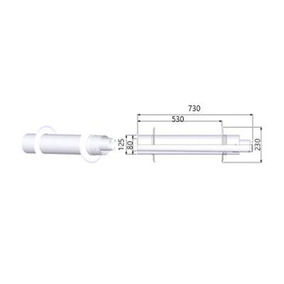 Tricox Alu/Alu parapet 2db takaró lemezzel, 80/125mm