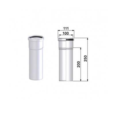 Tricox Alu cső 100mm, hossz: 250mm