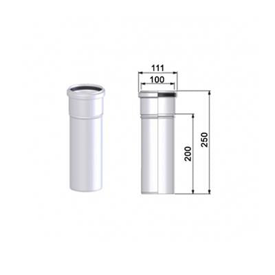 Tricox Alu cső 100mm, hossz: 250mm