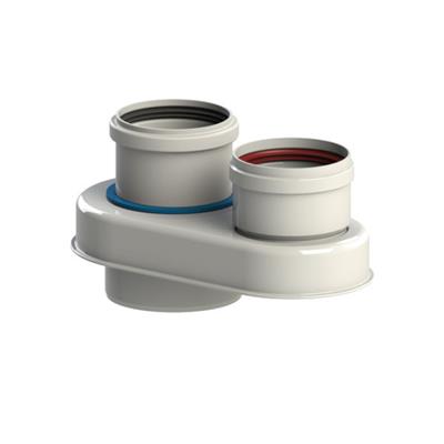 Tricox PPs/Alu osztó adapter, 80/125 - 2x80mm