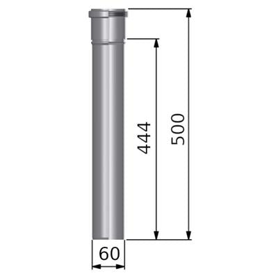 Tricox PPs cső 60mm, hossz: 500mm