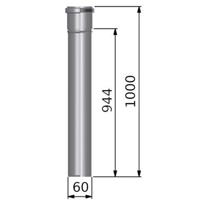 Tricox PPs cső 60mm, hossz: 1000mm