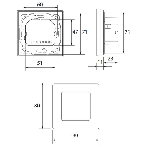 Danfoss Icon 24V szobatermosztát  érintőkijelző, vezetékes, 24V, süllyesztett kivitel