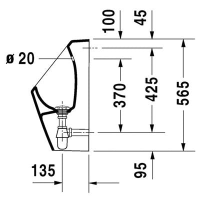 DURAVIT D-Code piszoár hátsó vízbekötés (DR0829300000)