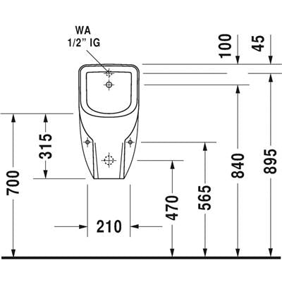 DURAVIT D-Code piszoár hátsó vízbekötés (DR0829300000)