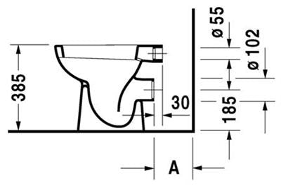 DURAVIT D-Code wc, álló, mélyöblítésű, hátsó kifolyású (DR21080900002)