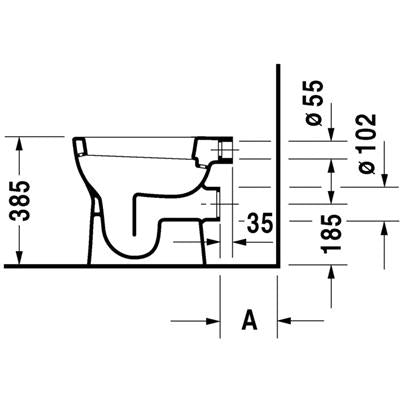 DURAVIT D-Code wc, álló, laposöblítésű, hátsó kifolyású (DR21090900002)
