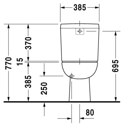 DURAVIT D-Code wc, MB. ,mélyöblítésű, alsó kifolyású (DR21110100002)