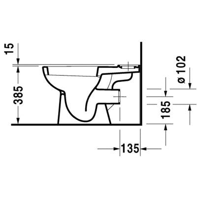 DURAVIT D-Code wc, MB., mélyöblítésű, hátsó kifolyású (DR21110900002)