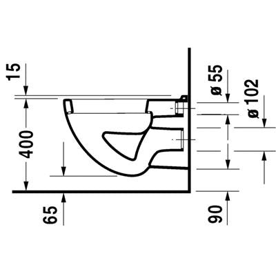 DURAVIT D-Code wc, fali, lapos öblítésű (DR22100900002)