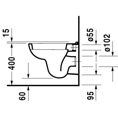 DURAVIT D-Code wc, fali, mély öblítésű, comp. 48 cm (DR22110900002)