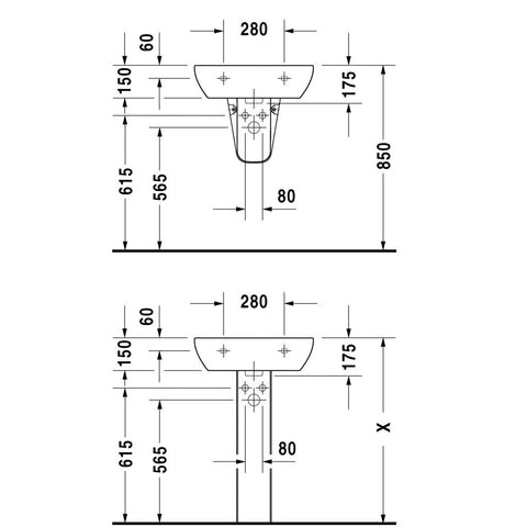 DURAVIT D-Code mosdó, 55x43cm (DR23105500002)