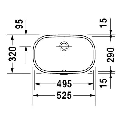 DURAVIT D-Code mosdó, 49x29cm, alulról beépíthető (DR0338490000)
