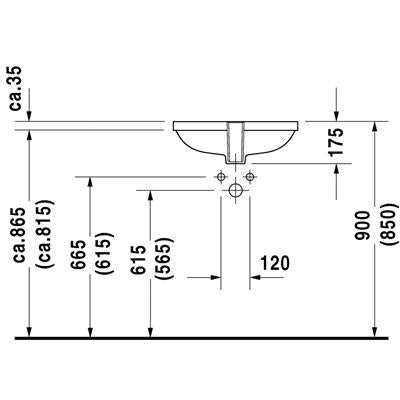 DURAVIT D-Code mosdó, 49x29cm, alulról beépíthető (DR0338490000)