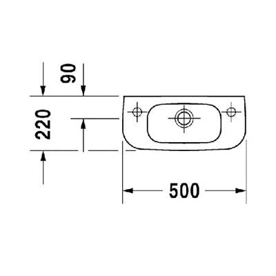 DURAVIT D-Code kézmosó, 50x22cm, jobb csaplyuk (07065000082)