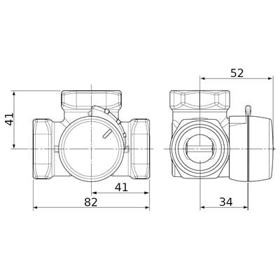 ESBE VRG131 25-10 BM 1" keverőszelep 3 járatú (11601100)