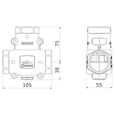 ESBE VTC511 60C 32-14 BM 1 1/4" töltőszelep szilárd tüzelés (51020800)