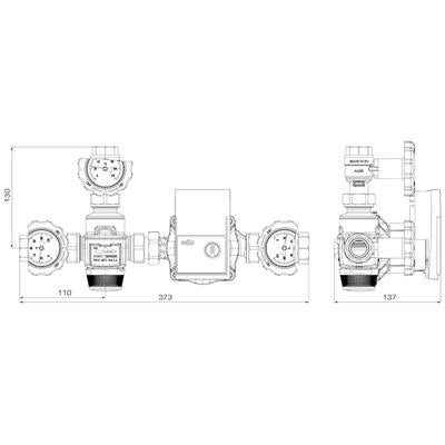 ESBE SFK121 VTC422 50-70C BM 1" WILO szivattyúval szilárd tüzeléshez töltőegység (55021100)