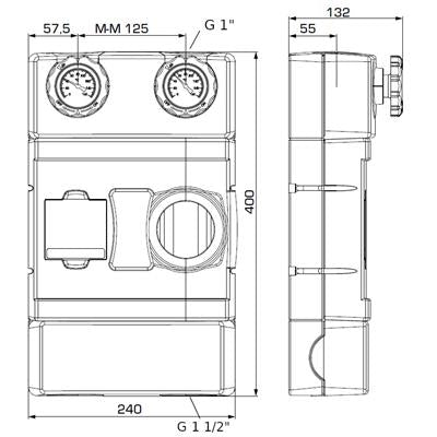 ESBE GDF111 1" direkt köri keringető egység 180mm PN6 sziv.nélkül (61200100)