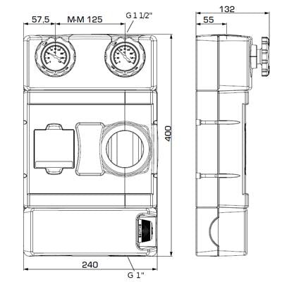 ESBE GFF111 VTA372-25  1" kevert köri keringető egység 180mm PN6 sziv.nélkül 20-55 °C (61220100)