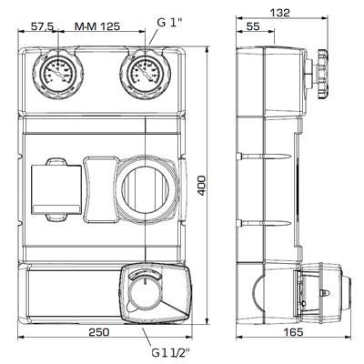 ESBE GRF121 VRG432-25 + ARA661 3/4" kevert köri keringető egység szelep + motor 180mm PN6 sziv.nélk