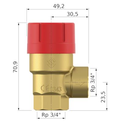 Flamco bizt. Prescor 3/4" - 3/4" 2,5 bar 170