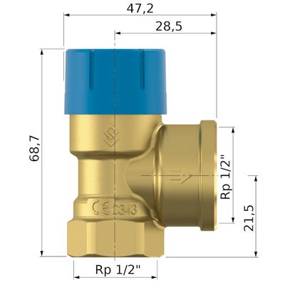 Flamco bizt. Prescor B 1/2"- 1/2" 8 bar