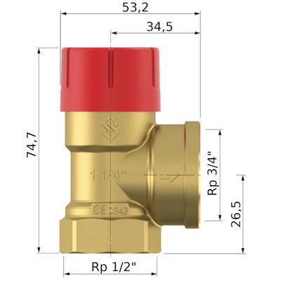 Flamco bizt. Prescor 1/2" - 3/4" 3 bar