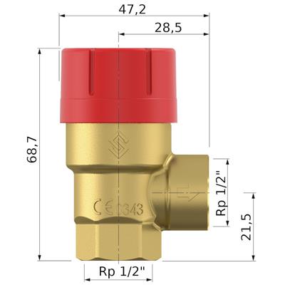 Flamco bizt. Prescor 1/2" -1/2" 3 bar
