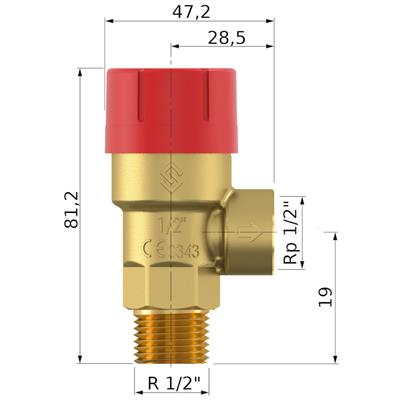 Flamco bizt. Prescor 1/2"KM - 1/2" 3 bar
