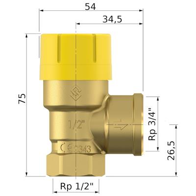Flamco bizt. Prescor SOLAR 1/2" - 3/4" 6 bar