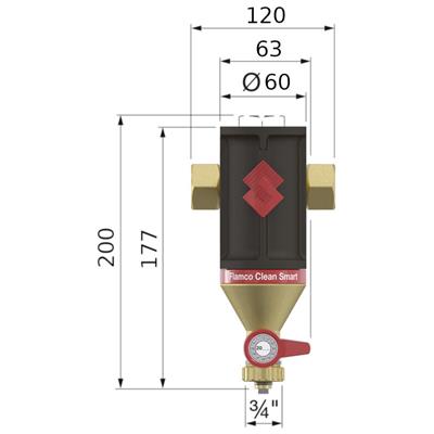 Flamco Clean Smart iszapleválasztó, mágneses 22 mm