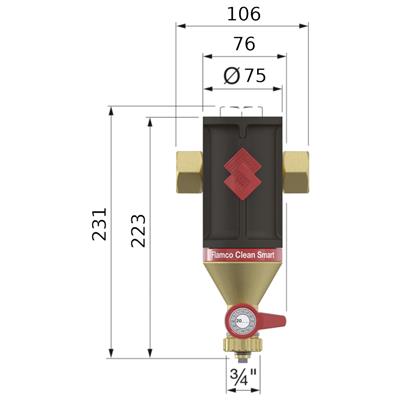 Flamco Clean Smart iszapleválasztó, mágneses 1"