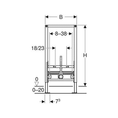 Geberit Bidé szerelőelem Duofix 88 cm