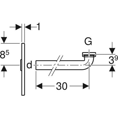 Geberit Mosdószifon bekötőcső DN 40 RM