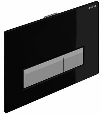 Geberit Sigma40 nyomólapfekete üveg/alumínium DUOFRESH