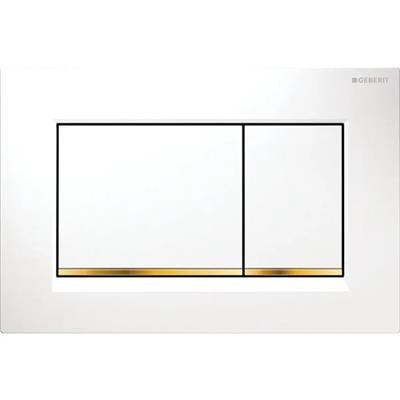 Geberit Sigma30 nyomólap fehér/aranyozott/fehér