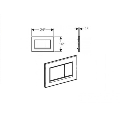 Geberit Sigma30 nyomólap fényes Króm/Fekete