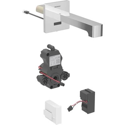 Geberit Brenta fali mosdócsaptelep, hálózati üzem, falsík alatti vezérlődobozhoz, fényes króm, L17cm