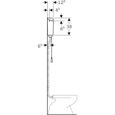 Geberit AP 123 WC-tartály falon kívüli, magasra szerelhető, lánccal