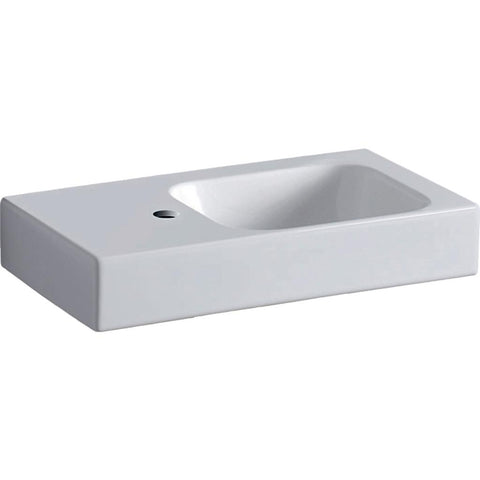 Geberit iCon kézmosó pakolófelülettel  53x13,5x31cm, csaplyuk bal oldalt, túlfolyó nélkül