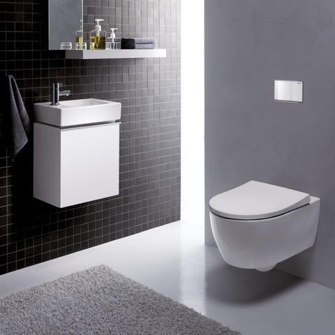 Geberit iCon kézmosó, 38x13,5x28cm, csaplyuk bal oldalon, túlfolyó nélkül