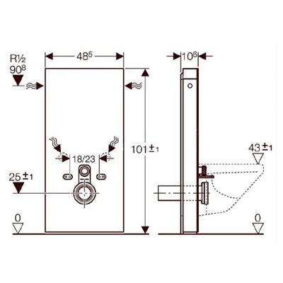 Geberit Monolith Plus szerelőmodul fali WC-hez fehér, 101 új cikkszám: 131.221.SI.5