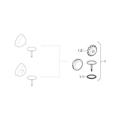Geberit Kádlefolyó dugó komplettúj cikkszám: 150.221.21.1
