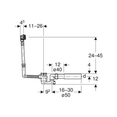 Geberit kádszifon excenteres, d52, d40/50mm