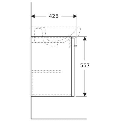 Geberit Selnova alsószekrény mosdóhoz 1 ajtóval 49,3x55,7x42,6 cm