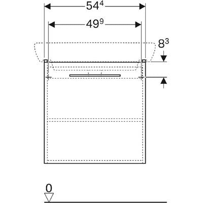 Geberit Selnova alsószekrény mosdóhoz, 1 ajtóval, 54.4x55.7x44.6cm, magasfényű fehér (500.180.01.1)
