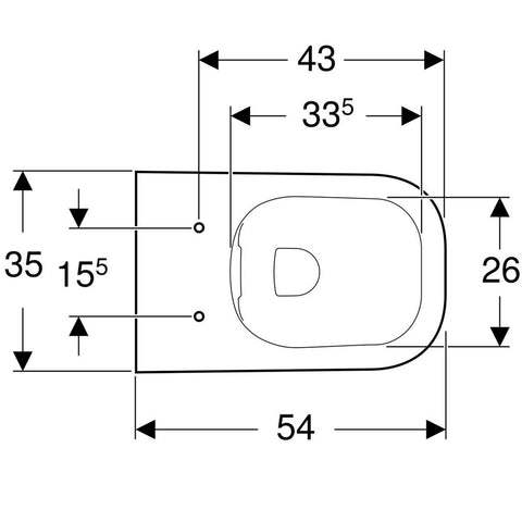 Geberit Smyle Square WC fali mély, Rimfree (kifutott)
